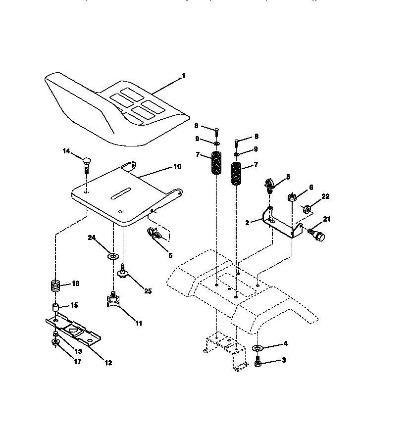 Craftsman 917271040 seat assembly diagram