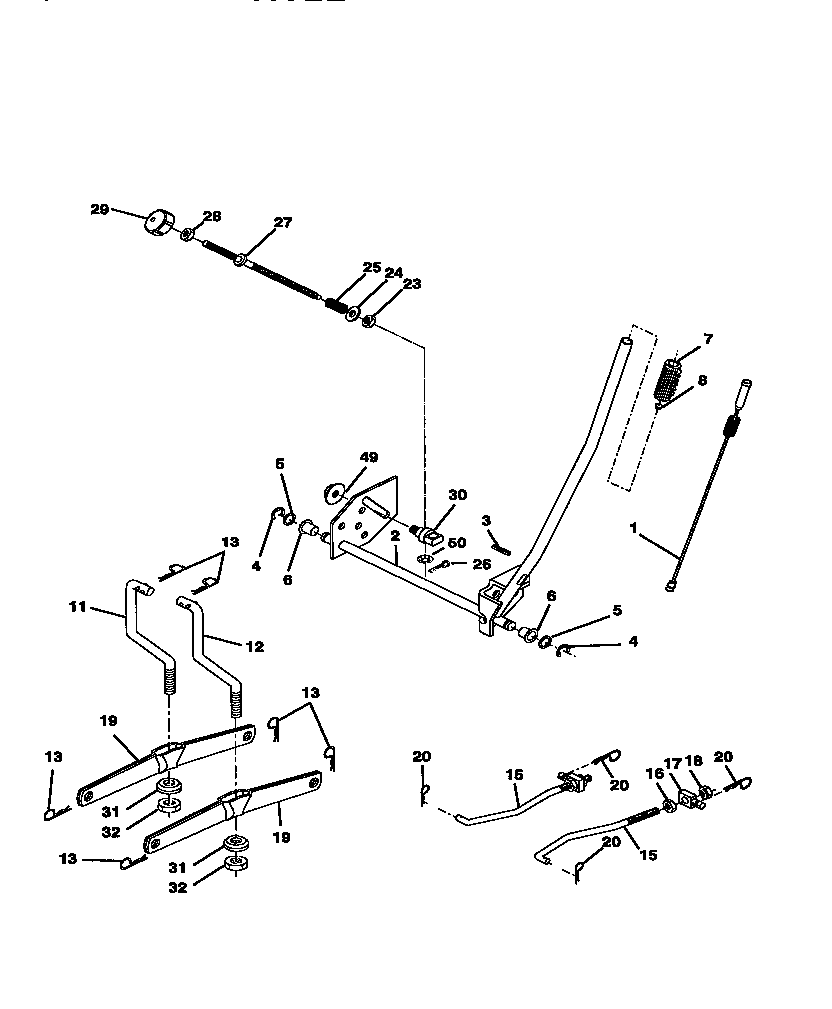 Craftsman 917271040 mower lift diagram