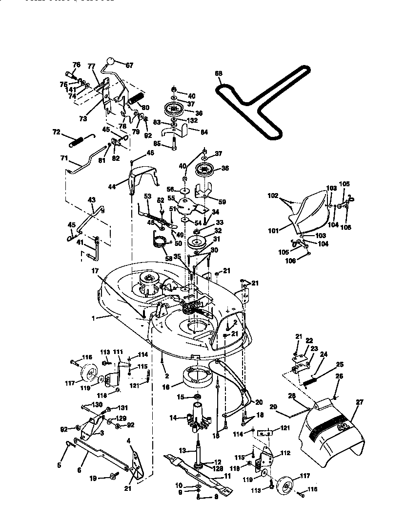 Craftsman 917271040 mower deck diagram