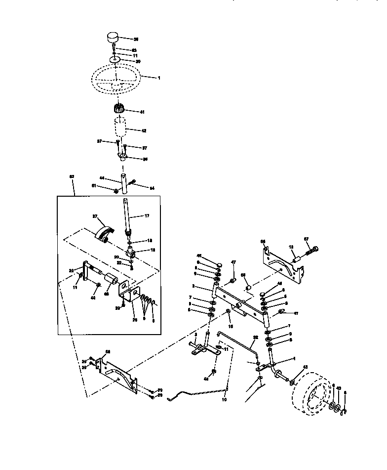 Craftsman 917270710 steering assembly diagram