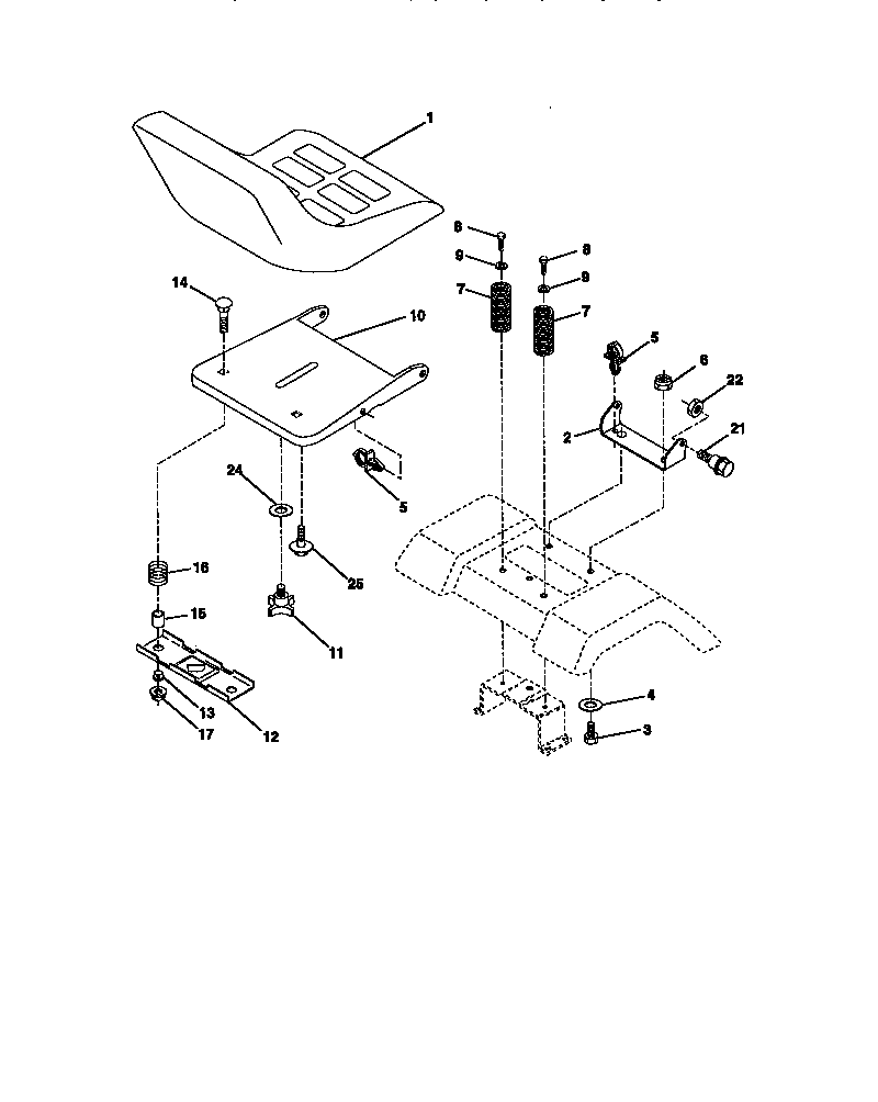 Craftsman 917270710 seat assembly diagram