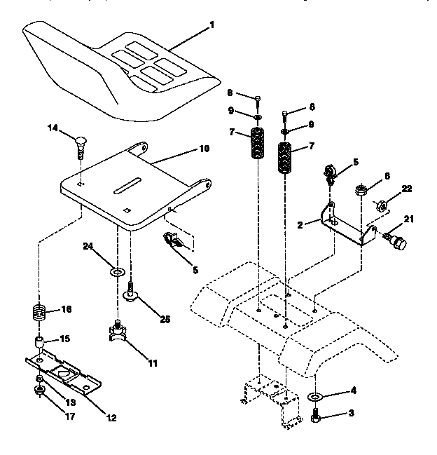 Craftsman 917271110 seat assembly diagram