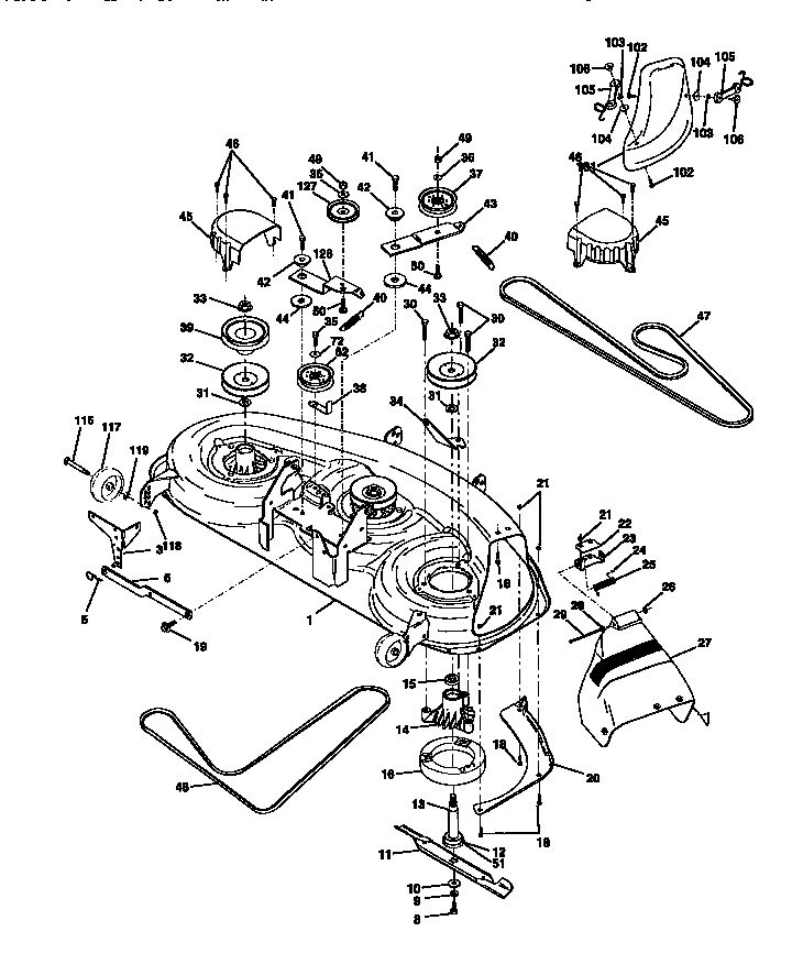 Craftsman 917273010 mower deck diagram