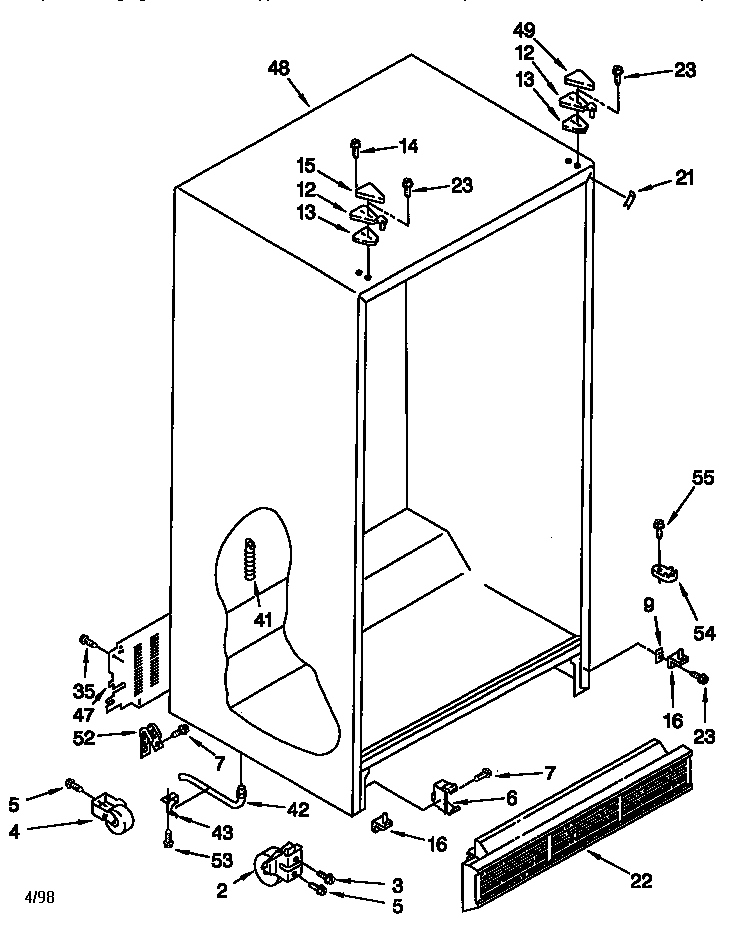 Whirlpool ED25PQXFN01 cabinet diagram