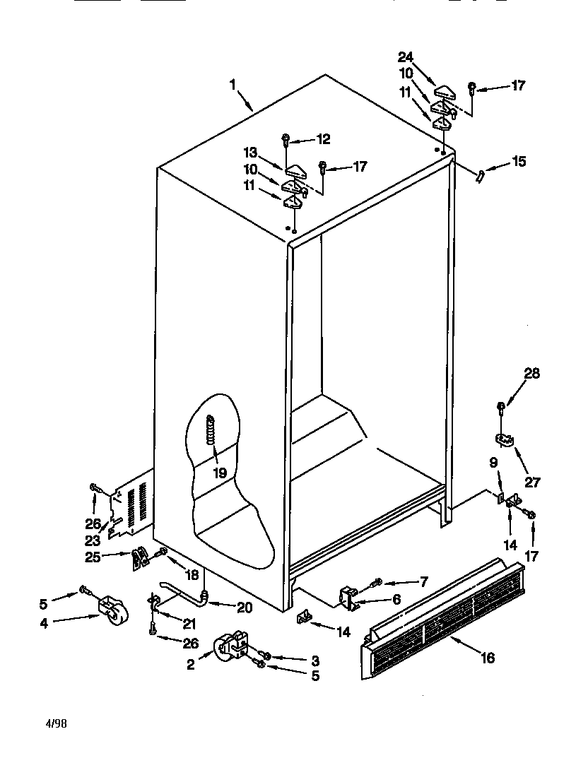 Whirlpool ED25RQXFW02 cabinet diagram