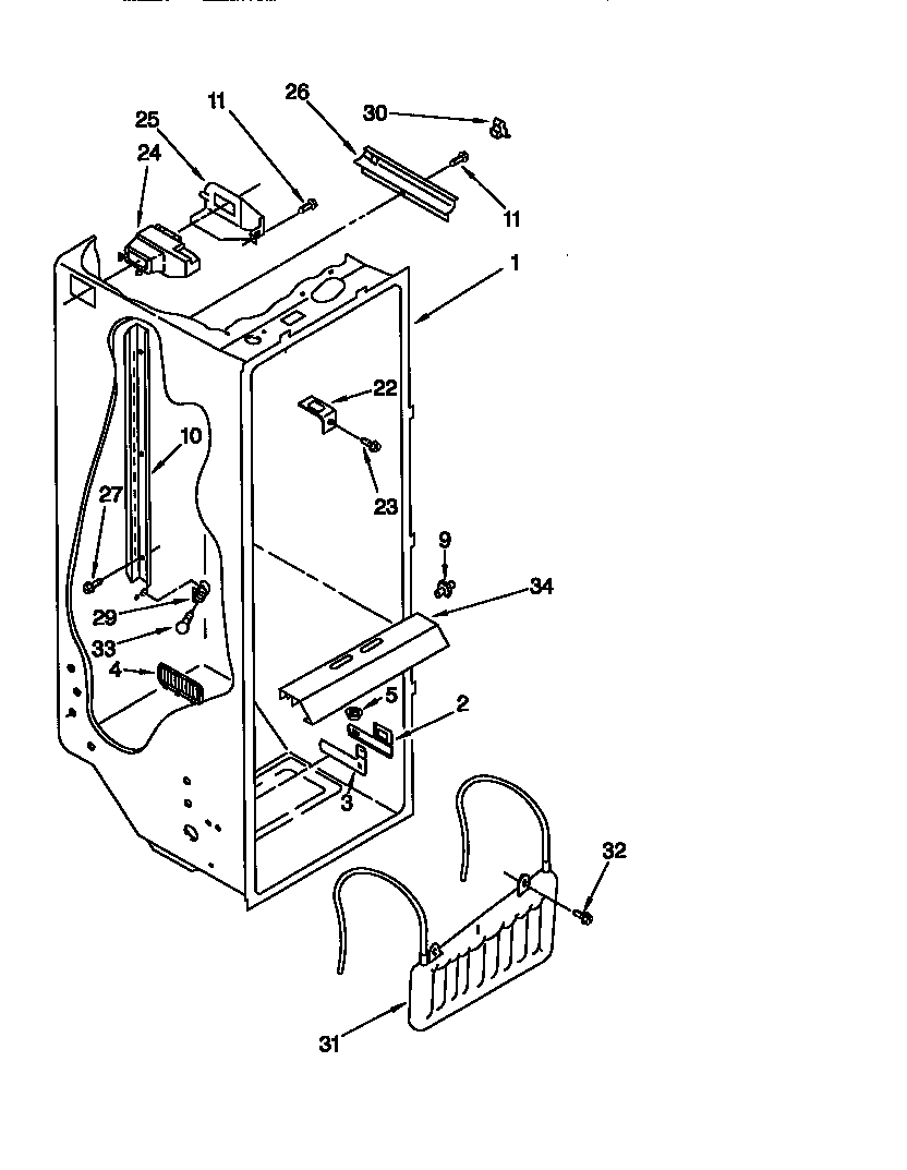 Whirlpool ED25RQXFW02 refrigerator liner diagram