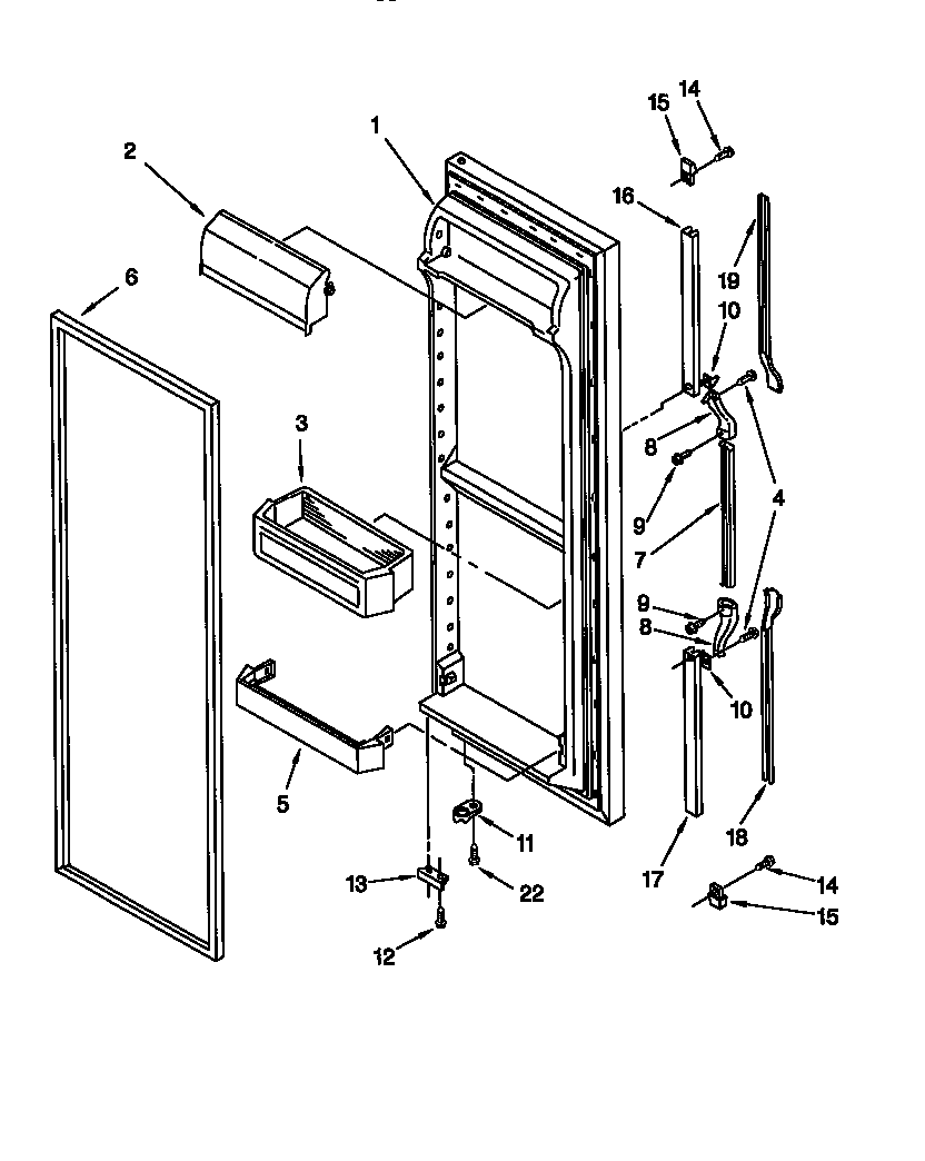 Whirlpool ED25RQXFW02 refrigerator door diagram
