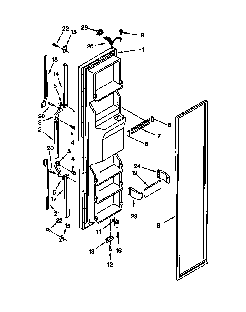Whirlpool ED25RQXFW02 freezer door diagram