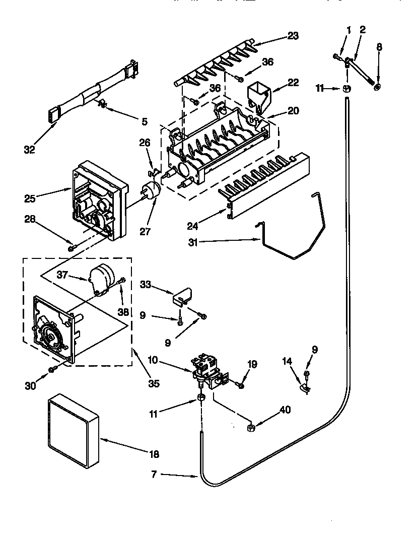 Whirlpool ED25RQXFW02 icemaker diagram