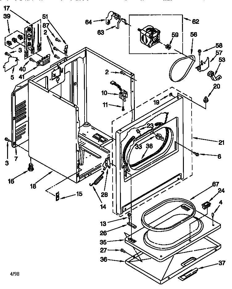 Whirlpool LER5636EQ3 cabinet diagram