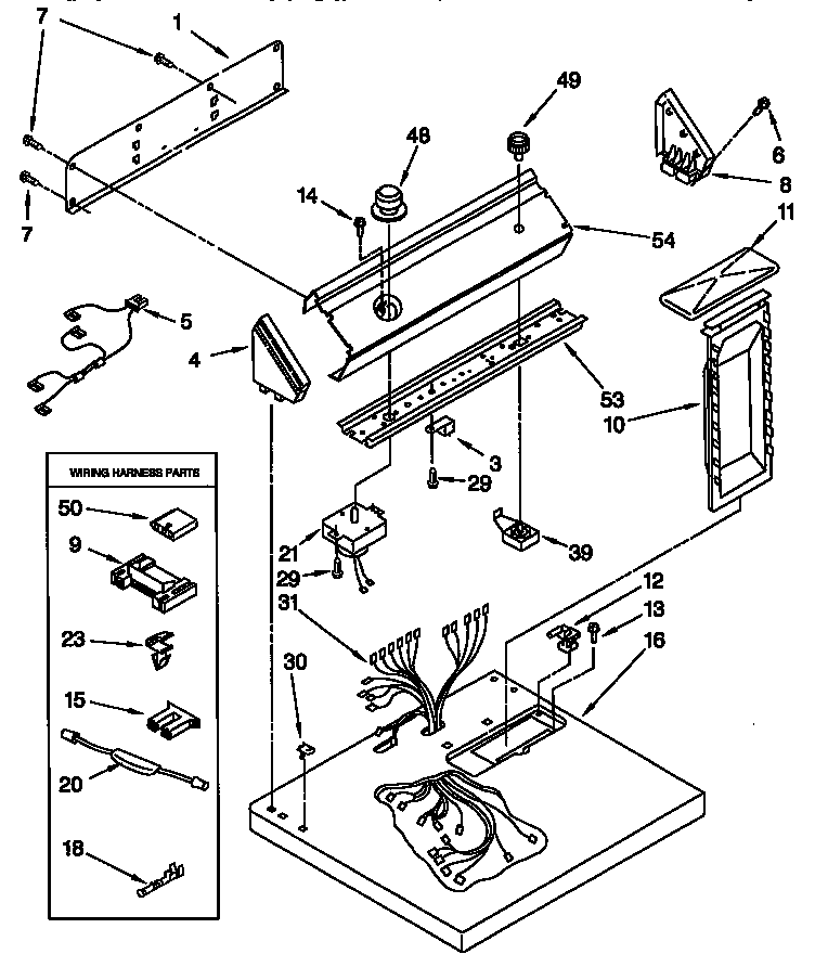 Whirlpool LER5636EQ3 top and console diagram