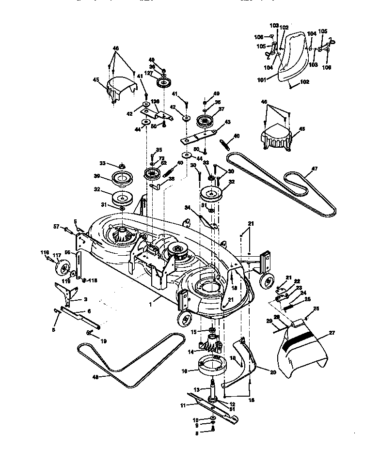 Craftsman 917273111 mower deck diagram