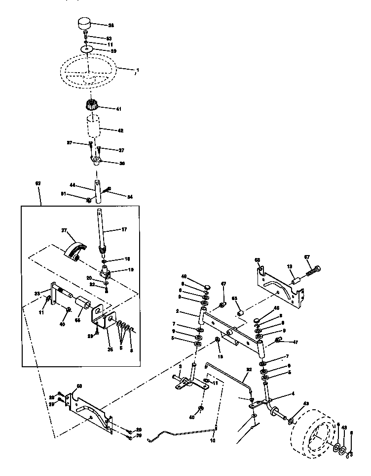 Craftsman 917270820 steering assembly diagram