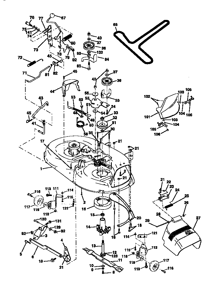 Craftsman 917270820 mower deck diagram