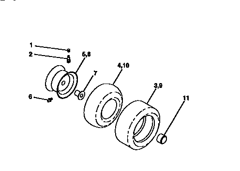 Craftsman 917270820 wheels and tires diagram