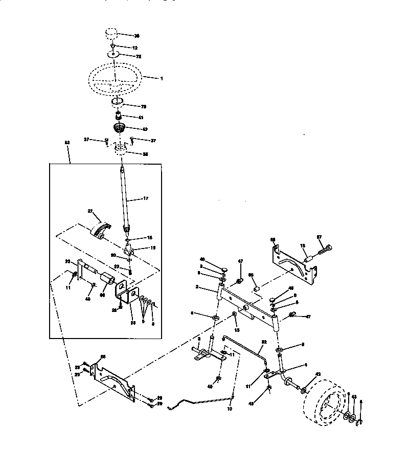 Craftsman 917273420 steering assembly diagram
