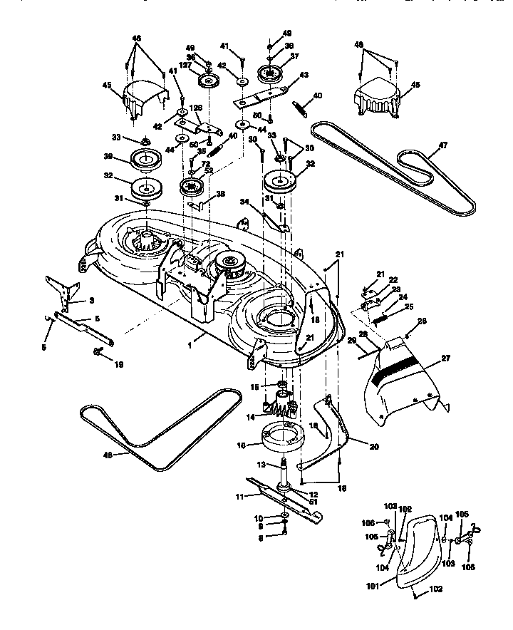 Craftsman 917273040 mower deck diagram