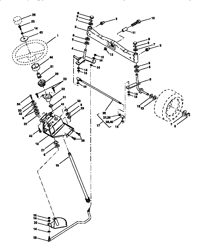 Craftsman 917273320 steering assembly diagram