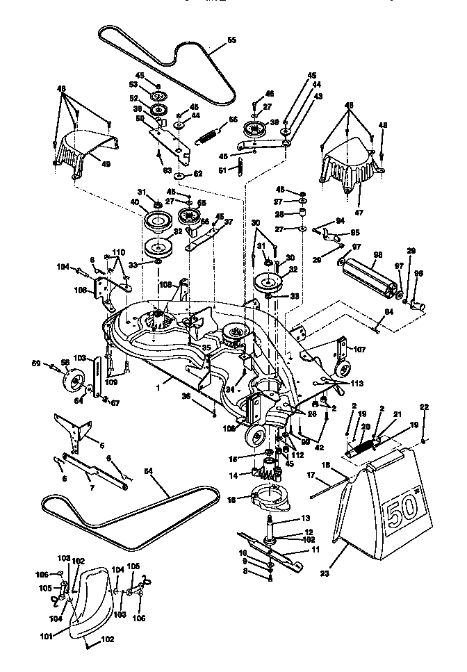 Craftsman 917273320 mower deck diagram