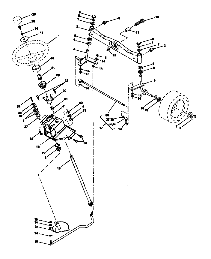 Craftsman 917273220 steering assembly diagram