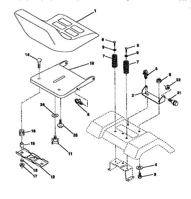 Craftsman 917270721 seat assembly diagram