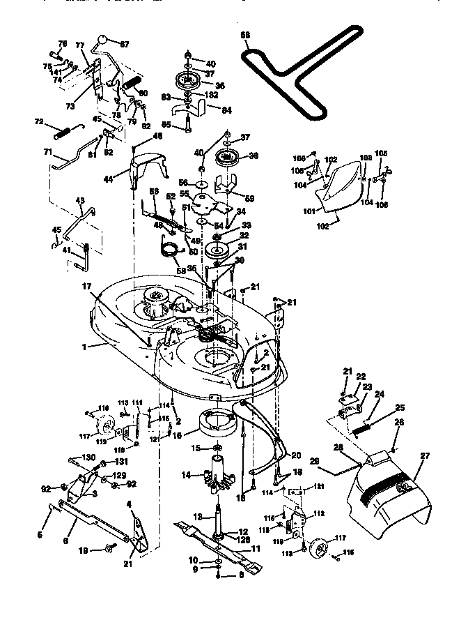 Craftsman 917270721 mower deck diagram