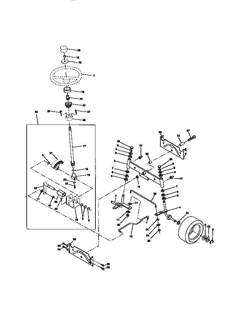 Craftsman 917272011 steering assembly diagram