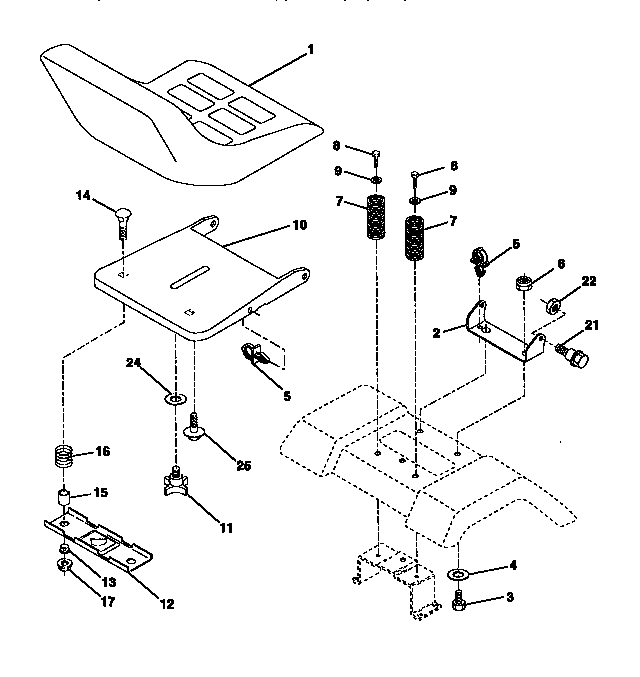 Craftsman 917270641 seat assembly diagram