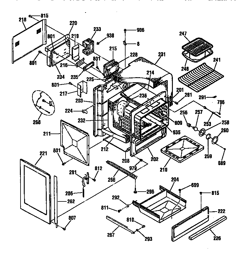 Kenmore 91136765791 body section diagram