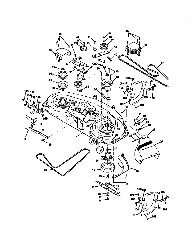 Craftsman 917273041 mower deck diagram