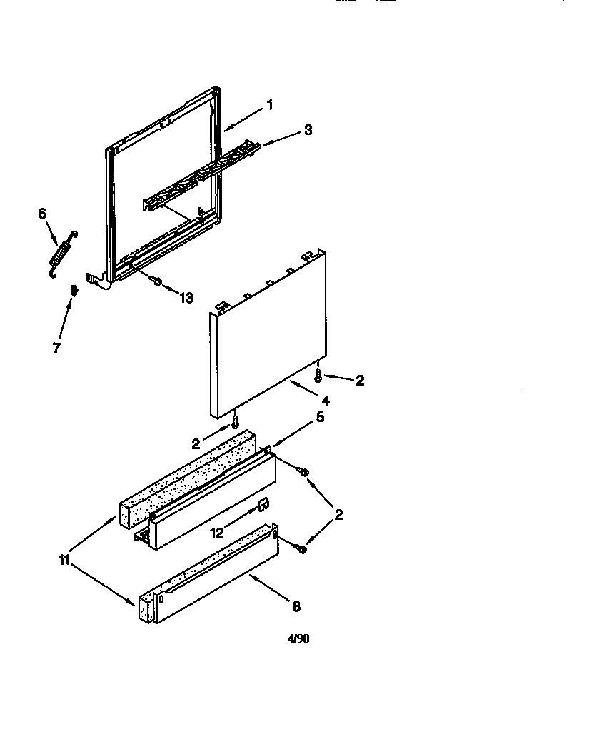 KitchenAid KUDS24SEAL3 door and panel diagram