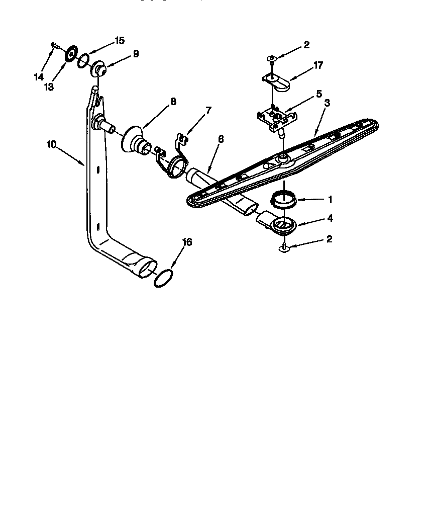 KitchenAid KUDS24SEAL3 upper wash and rinse diagram