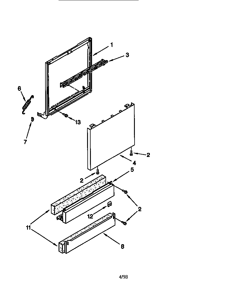 KitchenAid KUDV24SEBL3 door and panel diagram