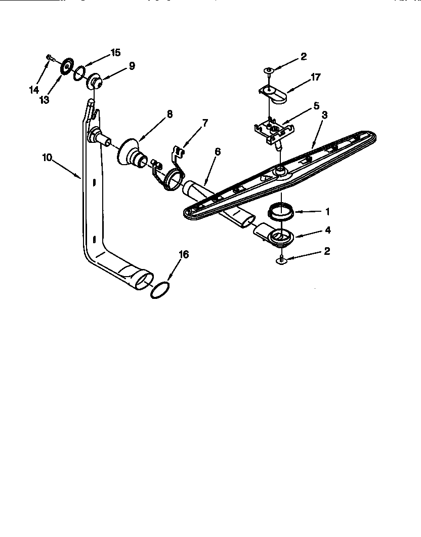 KitchenAid KUDV24SEBL3 upper wash and rinse diagram