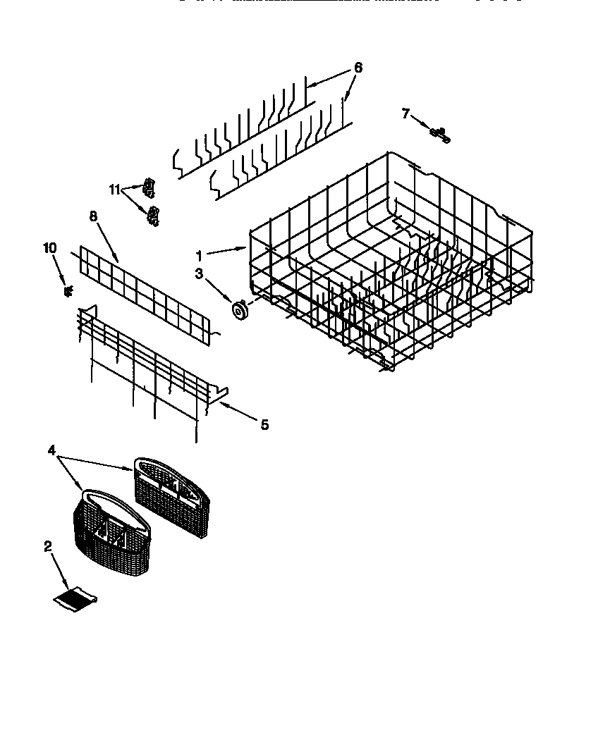 KitchenAid KUDV24SEBL3 lower rack diagram