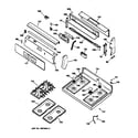 GE JGBP86BEA1BB control panel & cooktop diagram