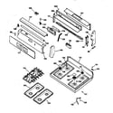 GE JGBP86WEA1WW control panel & cooktop diagram