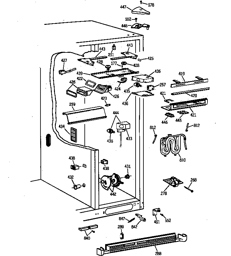 GE MSK28PFZDAA fresh food section diagram