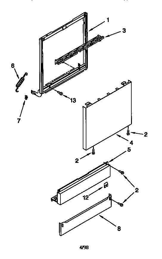 KitchenAid KUDI24SEBL3 door and panel diagram