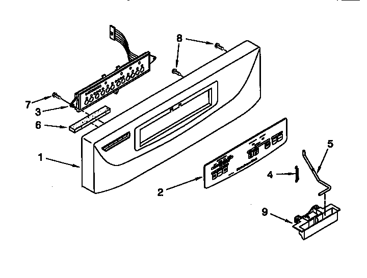 KitchenAid KUDI24SEBL3 control panel diagram