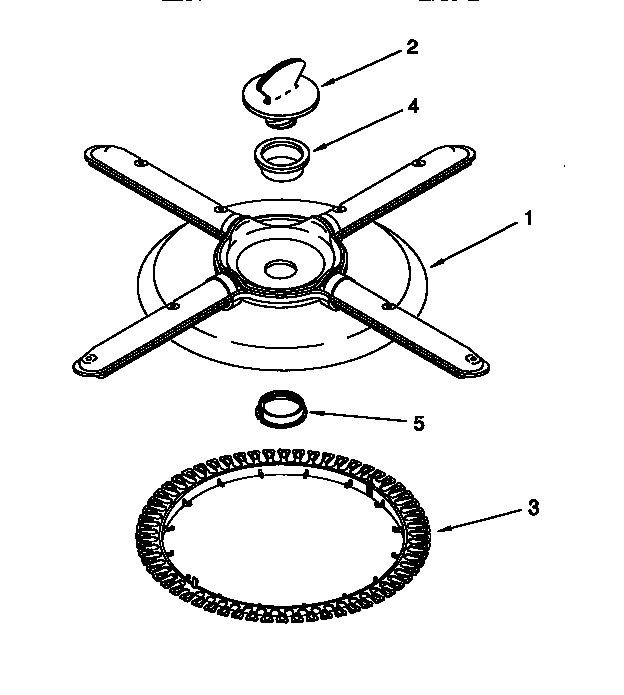 KitchenAid KUDI24SEBL3 lower washarm and strainer diagram
