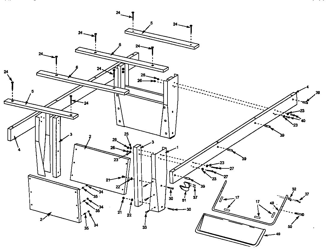 Sears 52725149 leg assembly diagram
