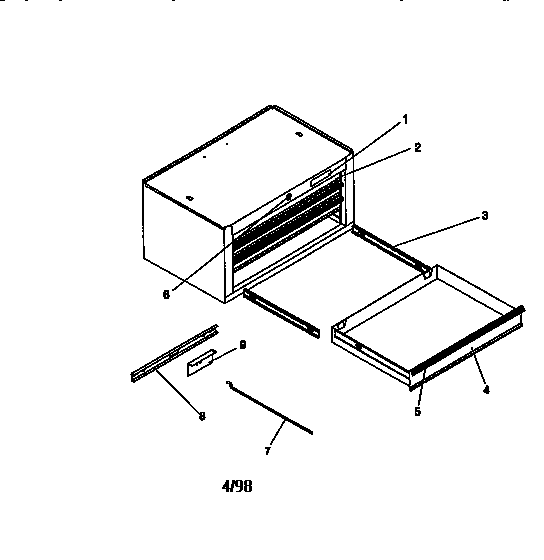 Craftsman 706651661 16" deep int. chest diagram