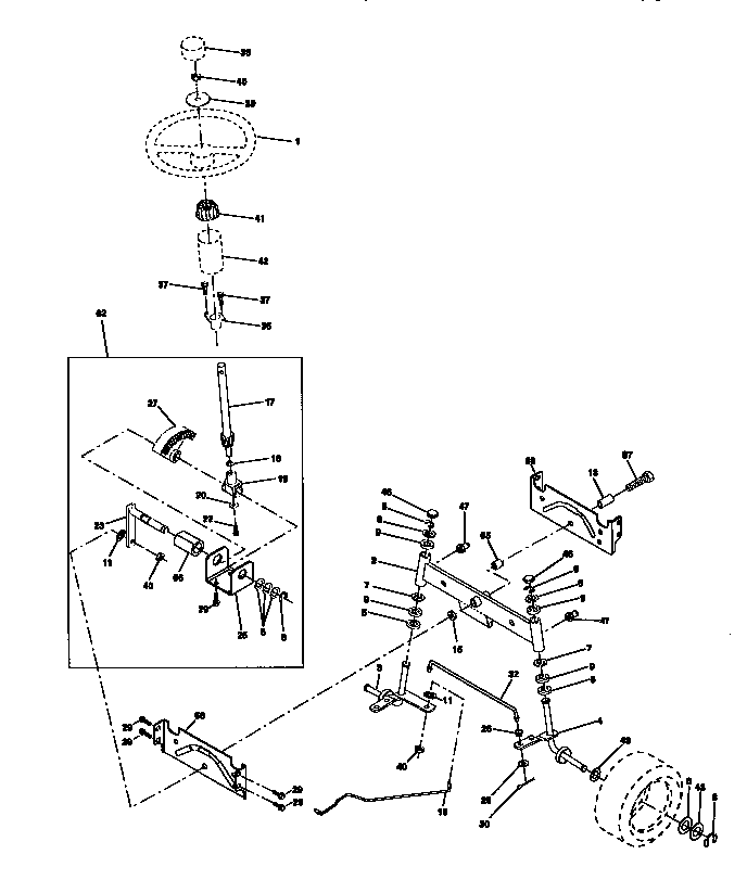 Craftsman 917270411 steering assembly diagram