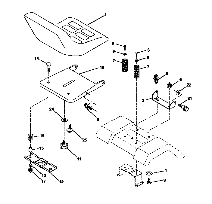 Craftsman 917270411 seat assembly diagram