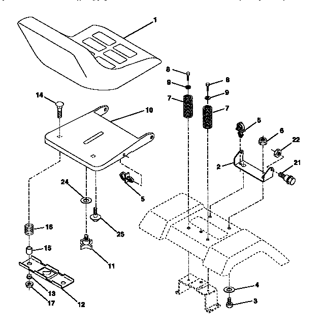 Craftsman 917270612 seat assembly diagram