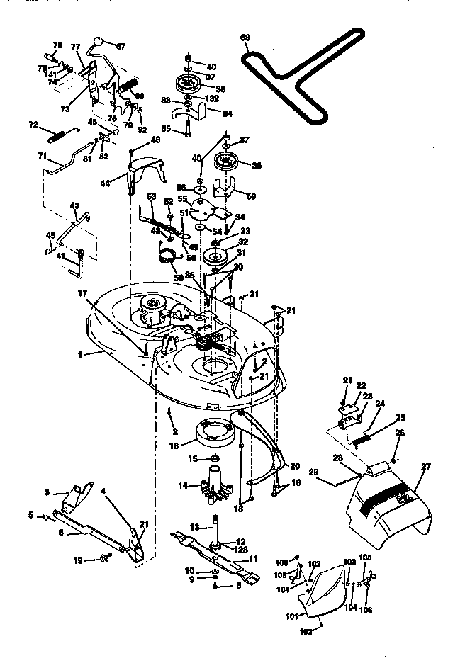 Craftsman 917270612 mower deck diagram
