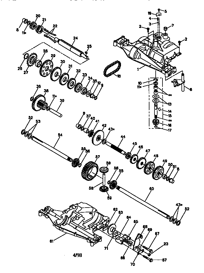 Craftsman 9174360-120 dana transaxle 4360-120 diagram