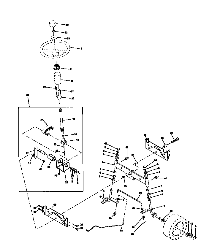 Craftsman 917270311 steering assembly diagram