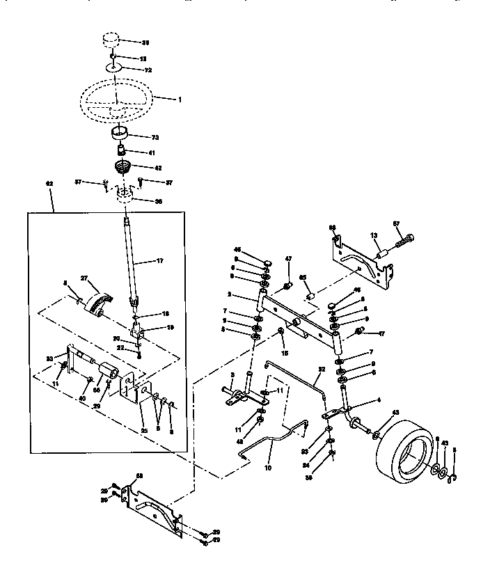 Craftsman 917272021 steering assembly diagram